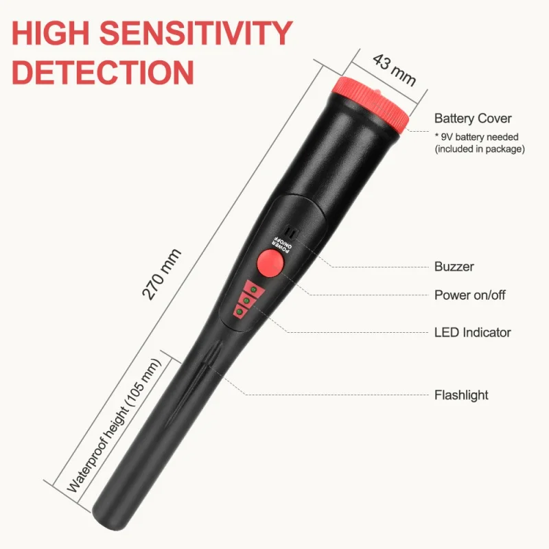 New Hand-Held Metal Detector GC2007 Detector Positioning Rod Archaeological Treasure Hunting Detection Gold and Silver Coins