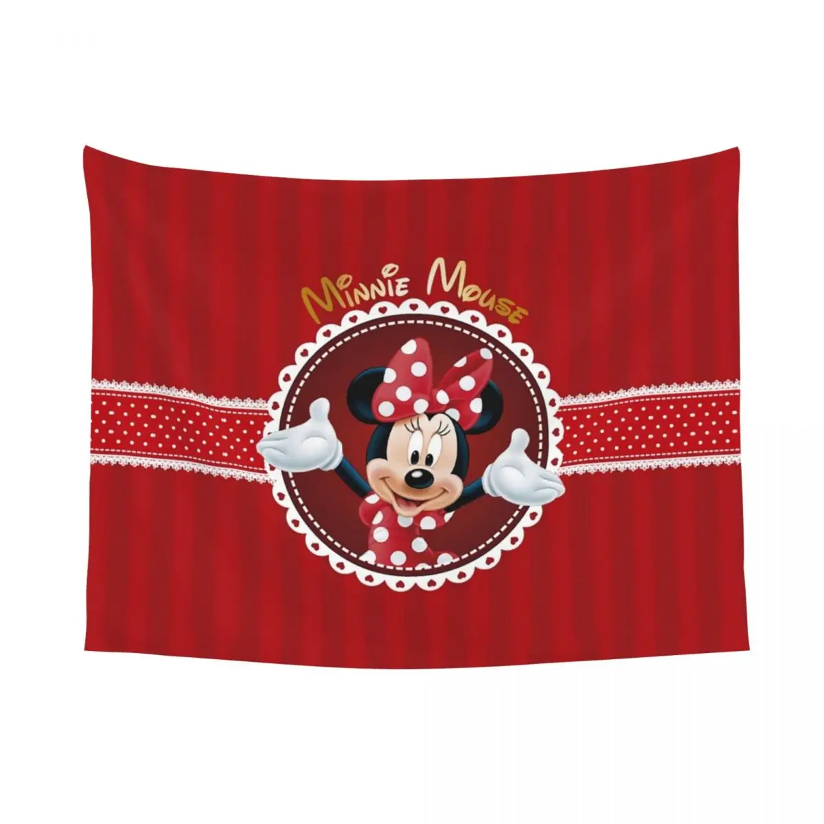 Custom Minnie Mouse Polkadot Anime Tapestry Home Decor Hippie Wall Hanging Tapestries for Bedroom