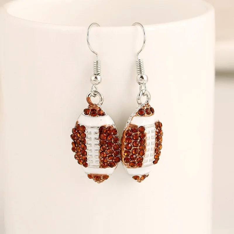 حجر الراين أقراط رياضية كرة السلة البيسبول الكرة الطائرة كرة القدم كرة القدم أقراط للنساء - لون الكرة الرياضية - كرة القدم