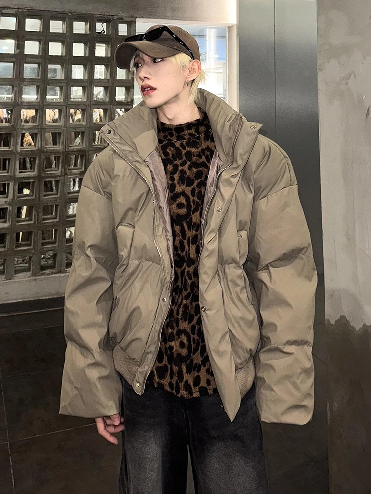 

Мужская утепленная куртка-пуховик из хлопка и искусственной кожи, теплая, водонепроницаемая, из полиэфирного волокна, молодежная, модная, зимняя