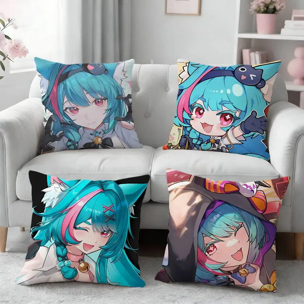 N-Neverness Everness Mint NTE Pillow Case for Sofa Living Room Home office Decor Protective Cover