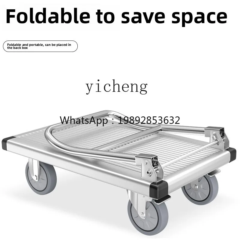 A1 aluminum alloy trolley handling flatbed truck 304 stainless steel handle trailer folding silent lightweight trolley