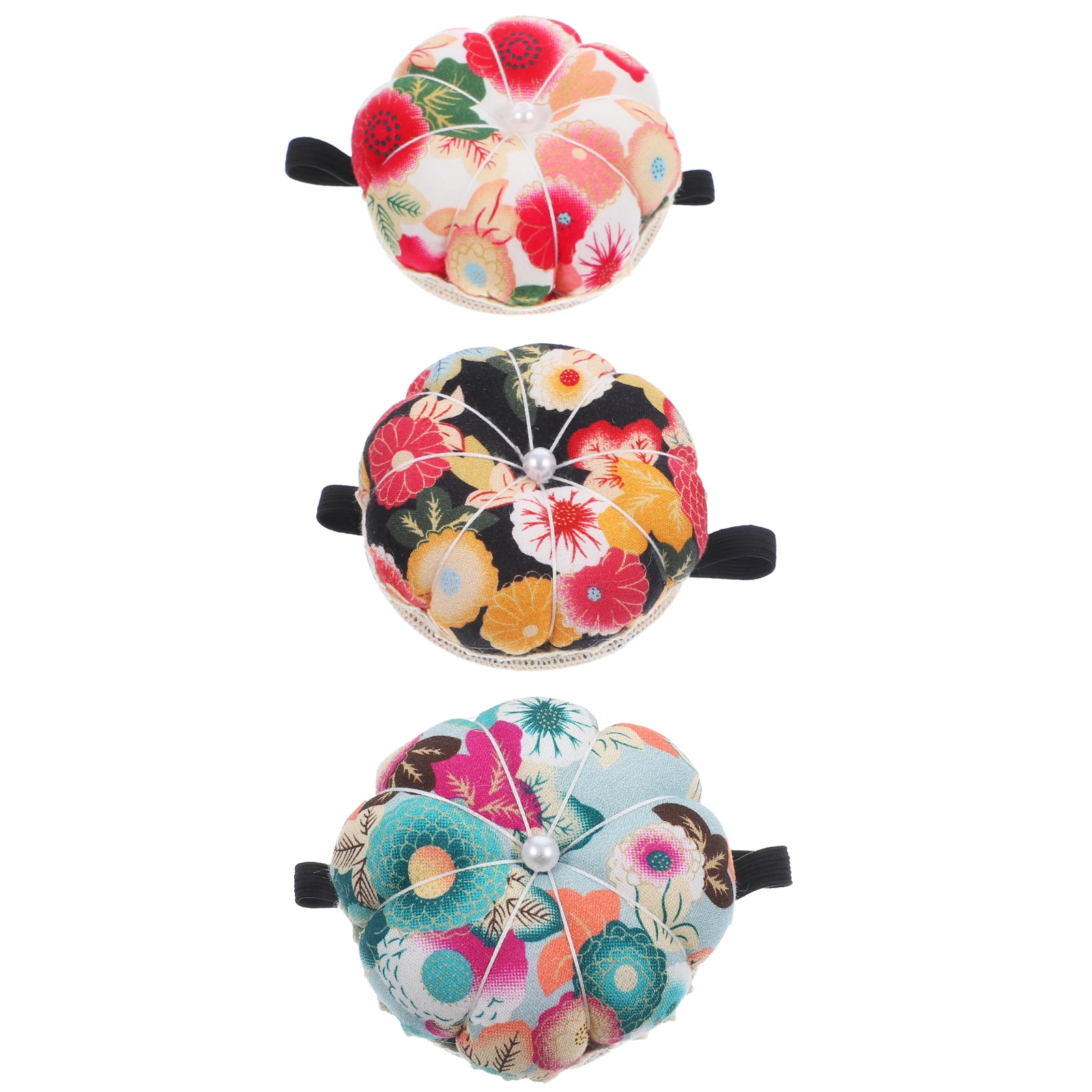 

3pcs Pin Cushion Pumpkin Shaped Needle Holder Sewing Diy Handcraft Tool Elastic Wrist Band Free Hands Needlework Storage