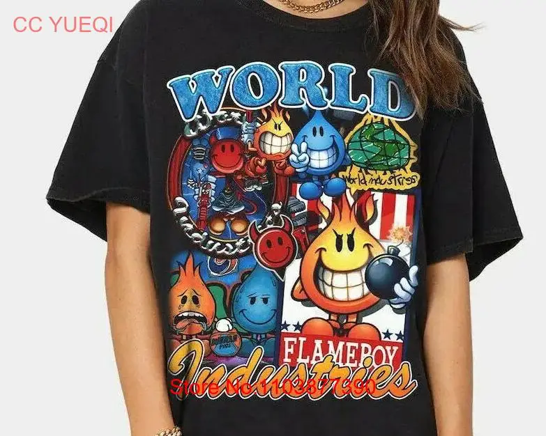 Футболка World Industries Wet Willys, винтажная, с забавными черными длинными или короткими рукавами