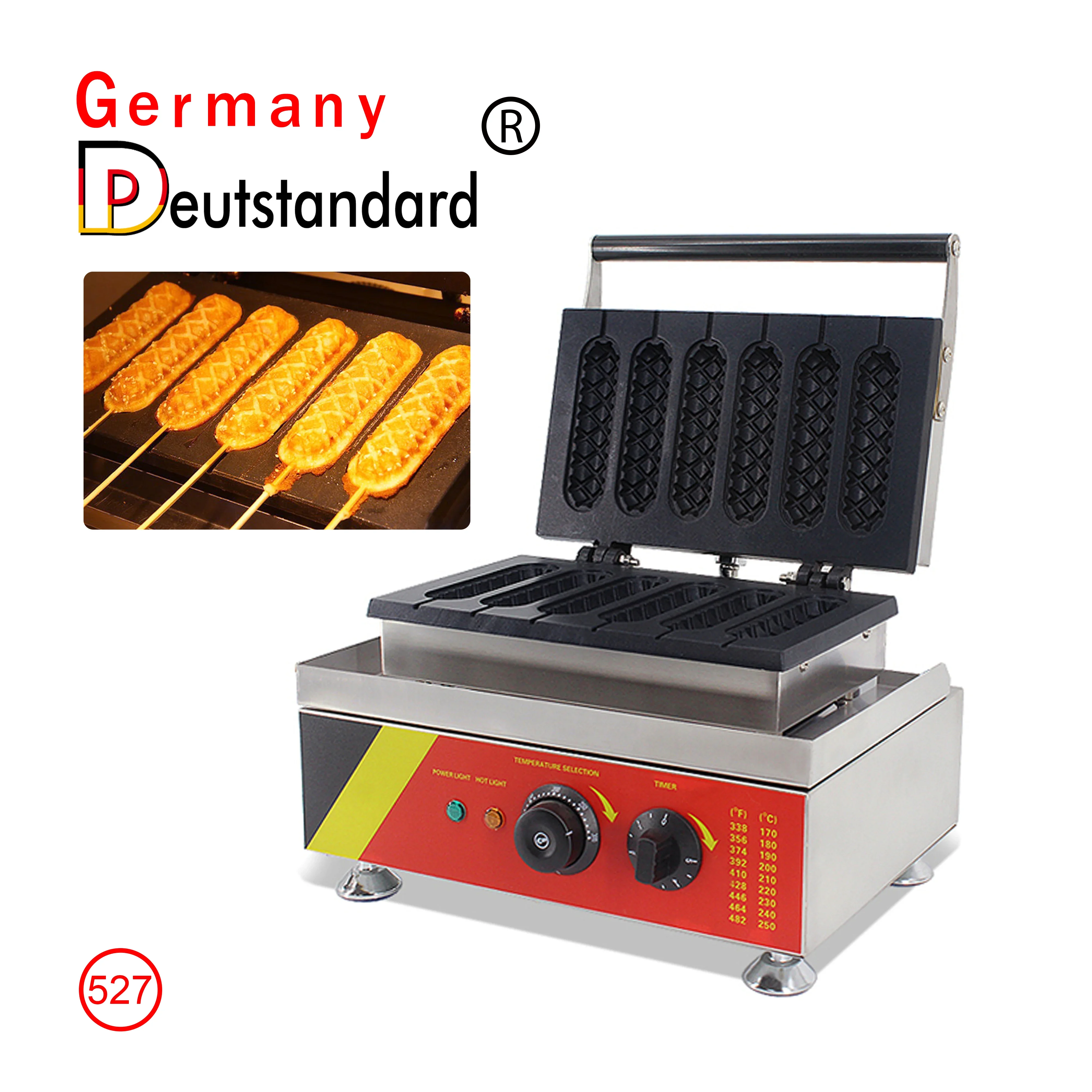 ماكينة صنع الوافل الذرة هوت دوج التجارية غير لاصقة للوجبات الخفيفة