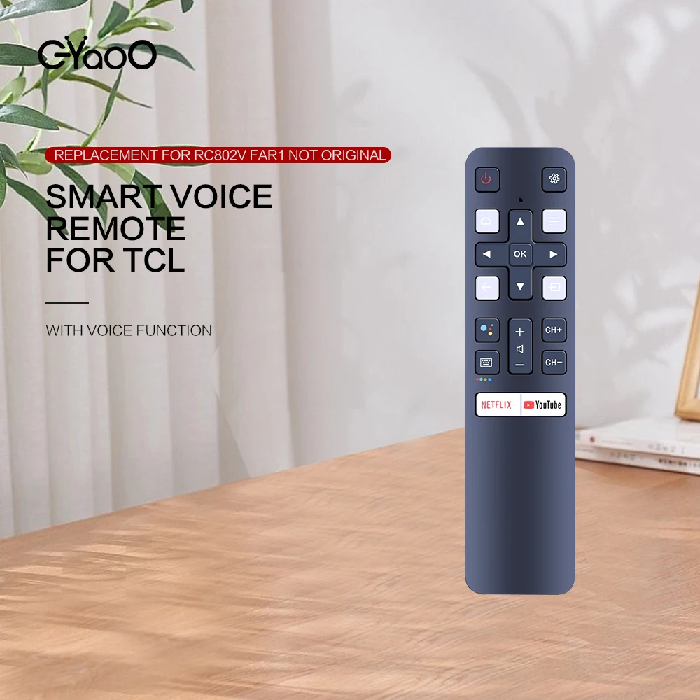 RC802V FAR1 Voice Remote Control For TCL  RC802V Android Smart TV Voice Remoto Controller 49P30FS 65P8S 55C715 49S6800 43P615