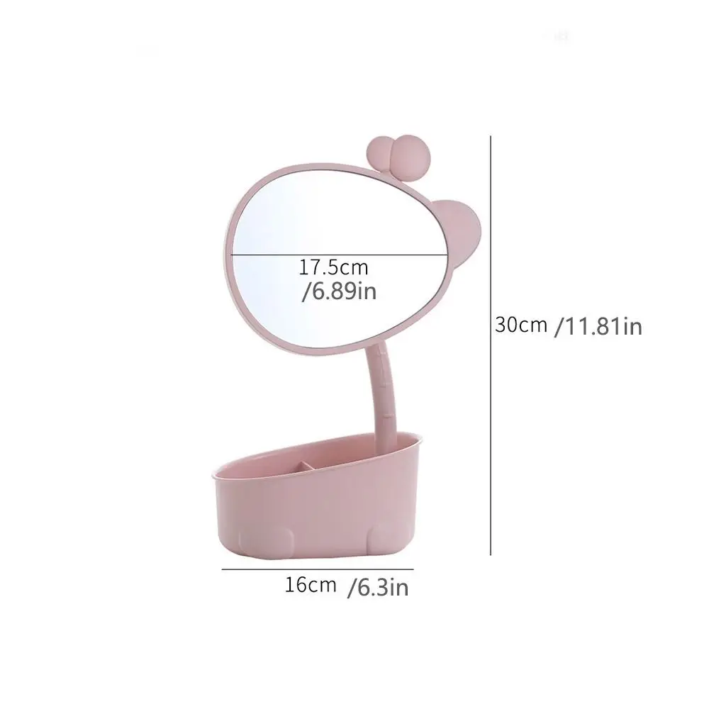 Light Luxury Desktop Storage Box Makeup Mirror High-definition With Folding Stand Desktop Mirror Detachable Dustproof