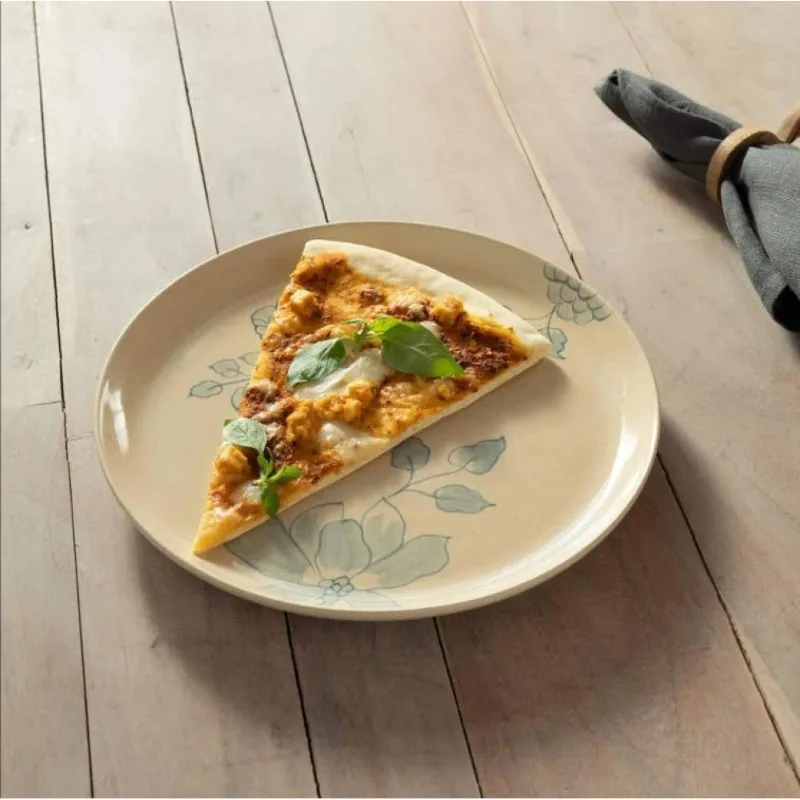 Round Ceramic Printed Dinner Plate Elegant Plate 4 Every Meal High-Quality Ceramic Smth Glossy Eggshell Color Timeless Vers