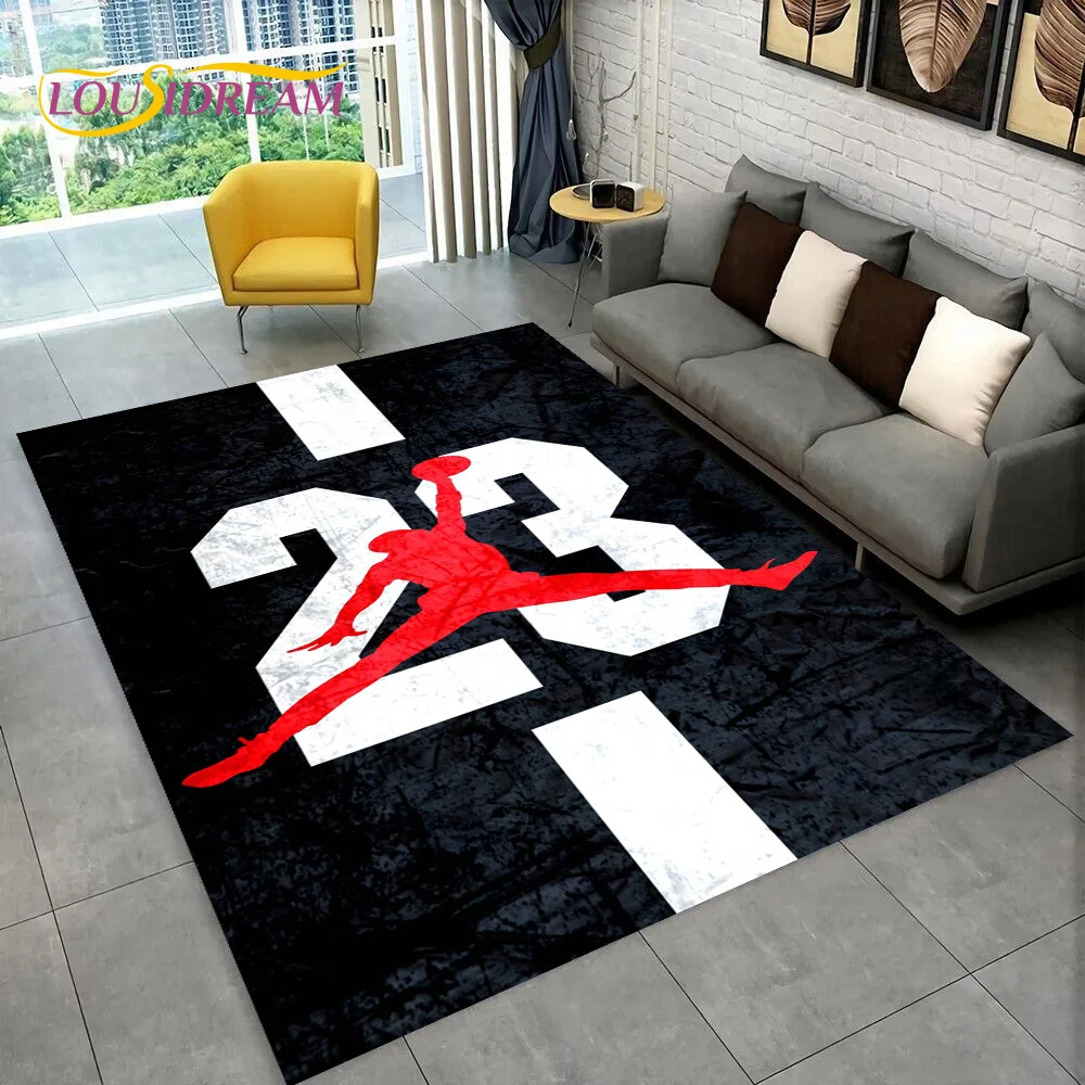 Alfombra de baloncesto de América Jordan para sala de estar, dormitorio, decoración del hogar, alfombra antideslizante para sofá, felpudo, regalo para niños