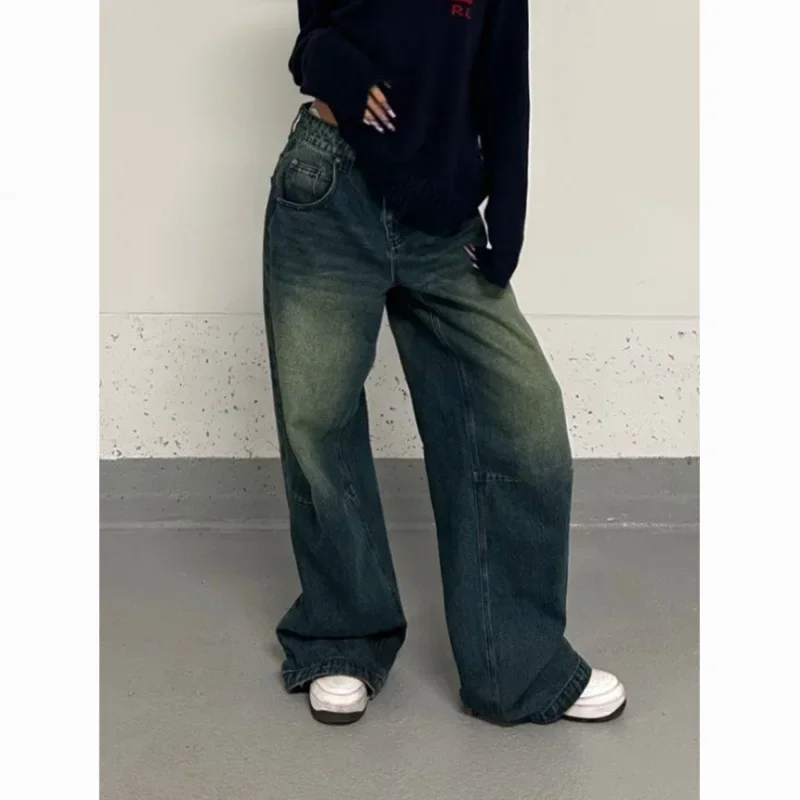 

Vintage Baggy Jeans Wide Women Grunge Oversized American Retro High Waist Denim Trousers Female Streetwear Cowboy Pants