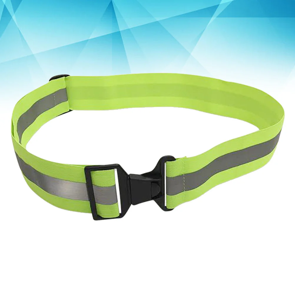 Safety Reflective Belt Elastic Adjustable High Visibility Safety Gear for Riding Walking and Cycling(Fluorescent Green)