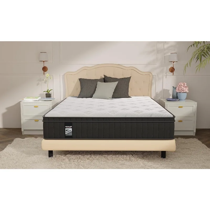 10 Inch Hybrid Mattress, Gel Memory Foam and Pocket Spring Full Bed Mattress in a Box, Medium Feel, Cooler Sleep