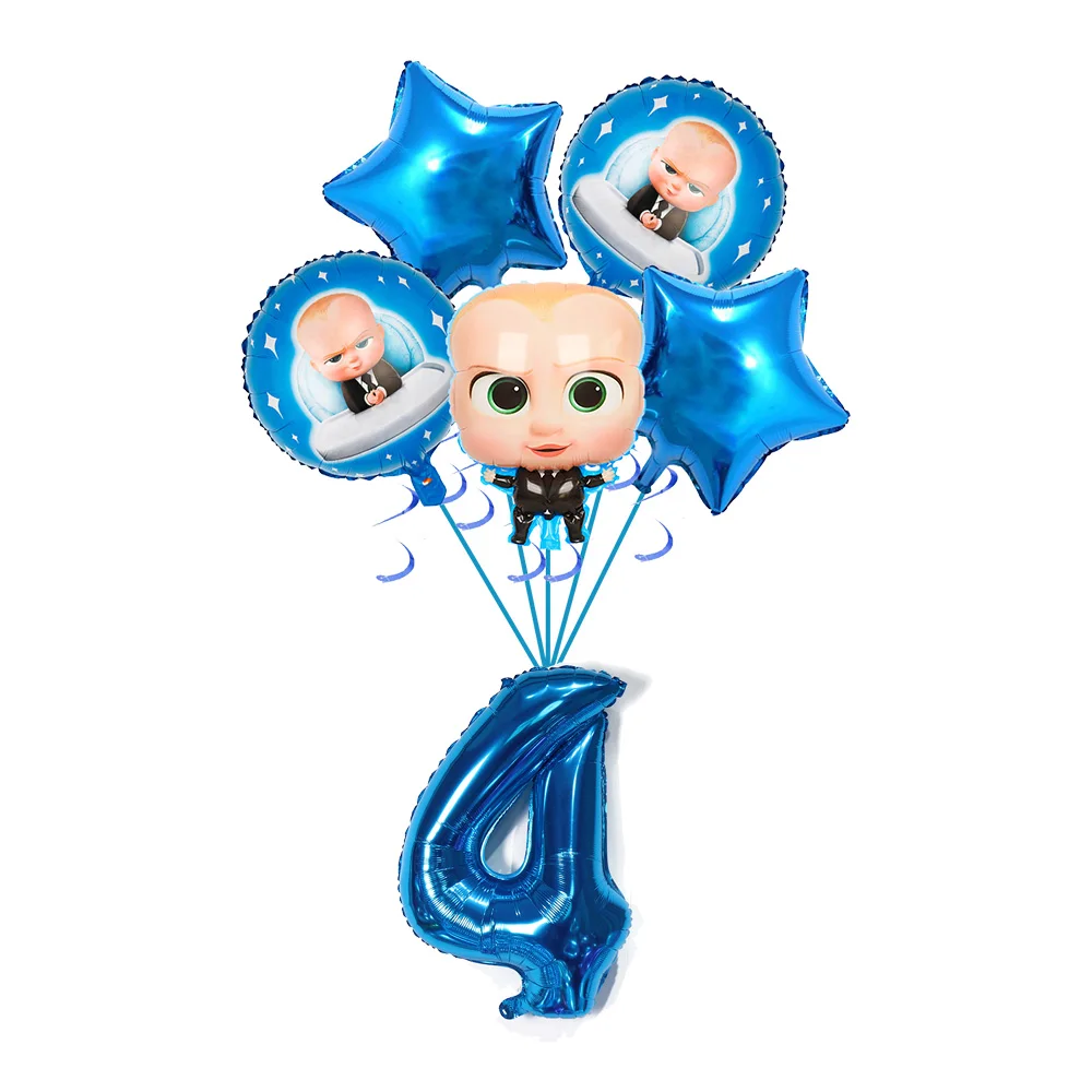 Boss Baby Cartoon Geburtstagsparty Dekorationen Hintergrundbanner Teller Becher Servietten Tischdecke Ballons Jungen Mädchen Party Babyparty – Detail 36