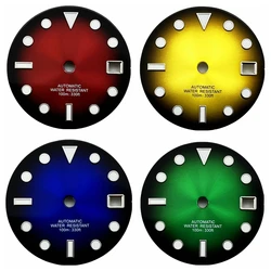 NH35 29mm Dial Sterile Watch Dial Green Luminous Fit NH35 3/3.8 O'Clock Crown Automatic Movement Watch Accessories Parts