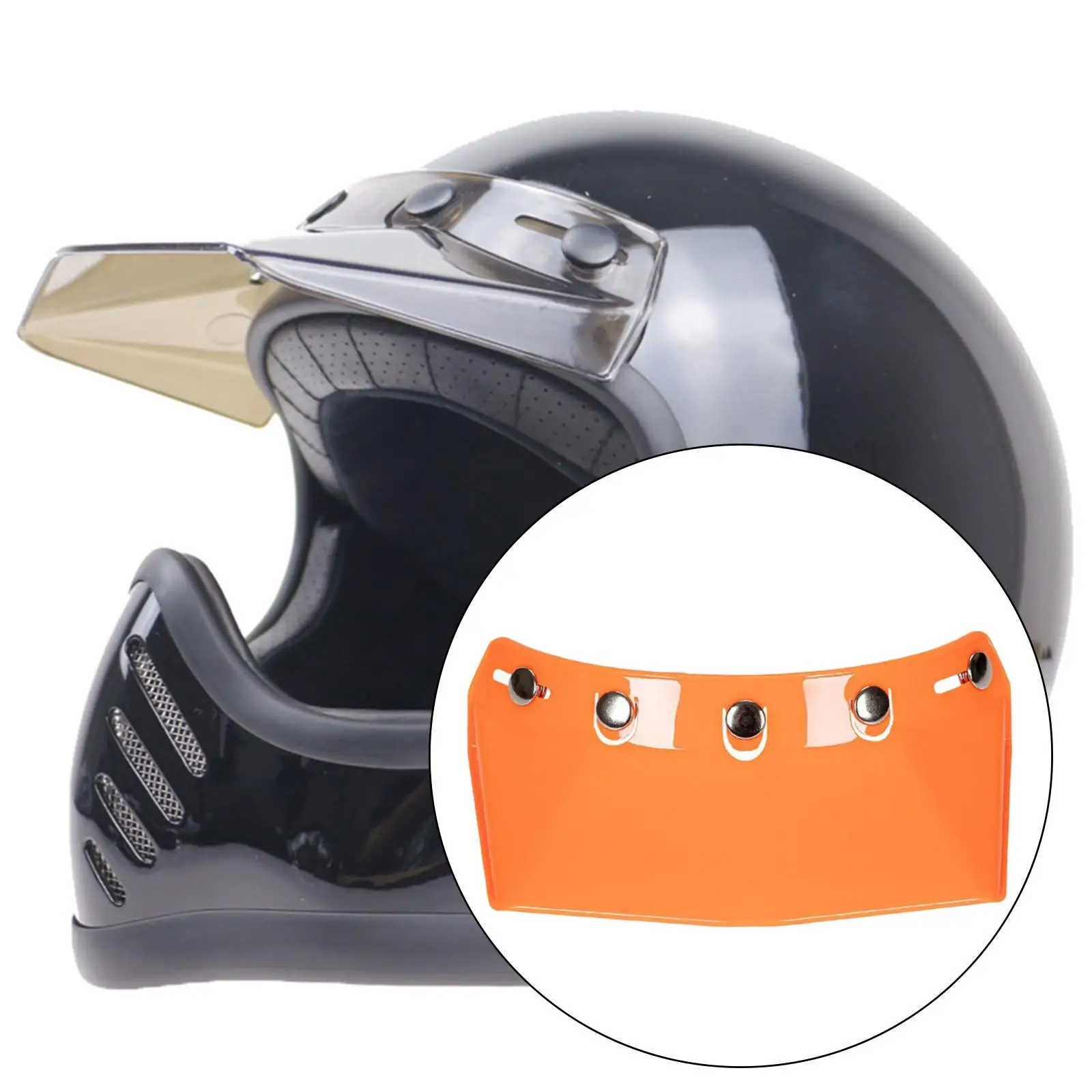 Retro Motorbike Helmet Visor Peak Injection-molded Polycarbonate Sun Shield for Vintage Motorcycle Helmets