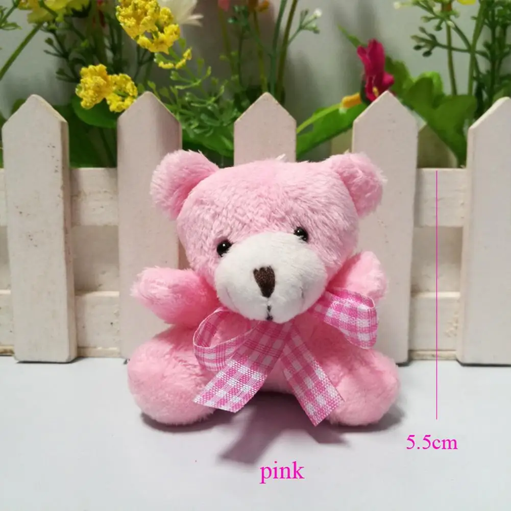 Plush Bear Pendant Cute Mini Bear Doll Stuffed Soft Keychain Pendant Toy Pp Cotton 5.5cm