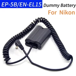 EP-5B DC Coupler EN-EL15 Dummy Battery with Spring Wire for Nikon Z6 Z7 1 V1 D7500 D7200 D7100 D7000 D850 D810 D810A D800 Camera