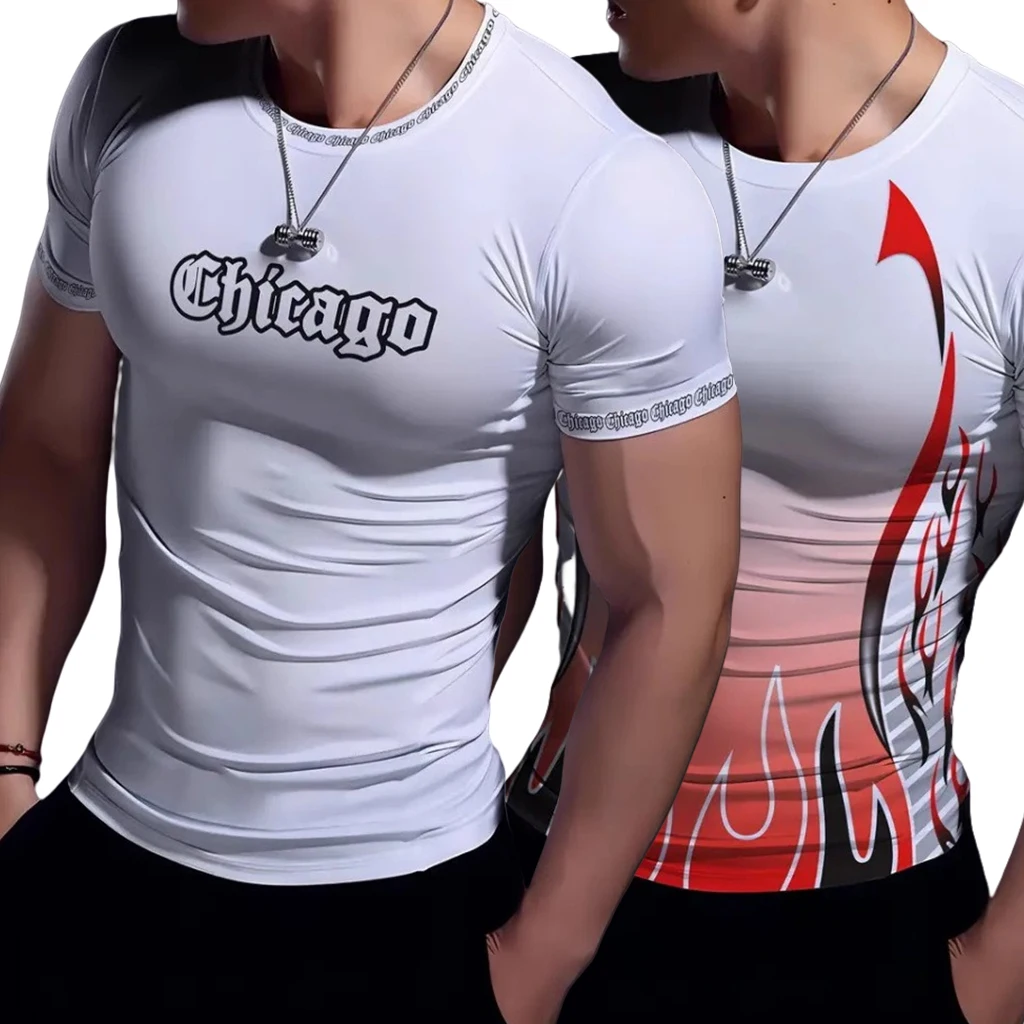 

Новая модная облегающая быстросохнущая дышащая спортивная футболка, новый тонкий топ для бега и фитнеса с короткими рукавами для отдыха и отдыха, пляжа