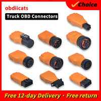 Full Set 10 Pcs Truck OBD2 Adapter For NEXPEAK K2 K3 OBD2 Connector Car Diagnostic OBD2 Connector For IS-UZU CAT, DENSO, IV-ECO