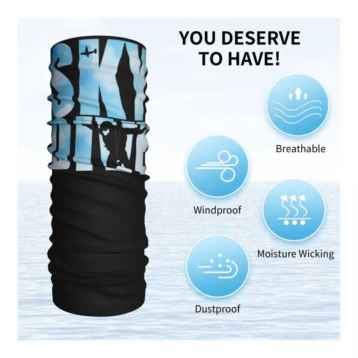 Skydiving Gifts For Skydivers Parachuting Extreme Sports Bandana Neck Cover Printed Mask Scarf Warm Balaclava Breathable