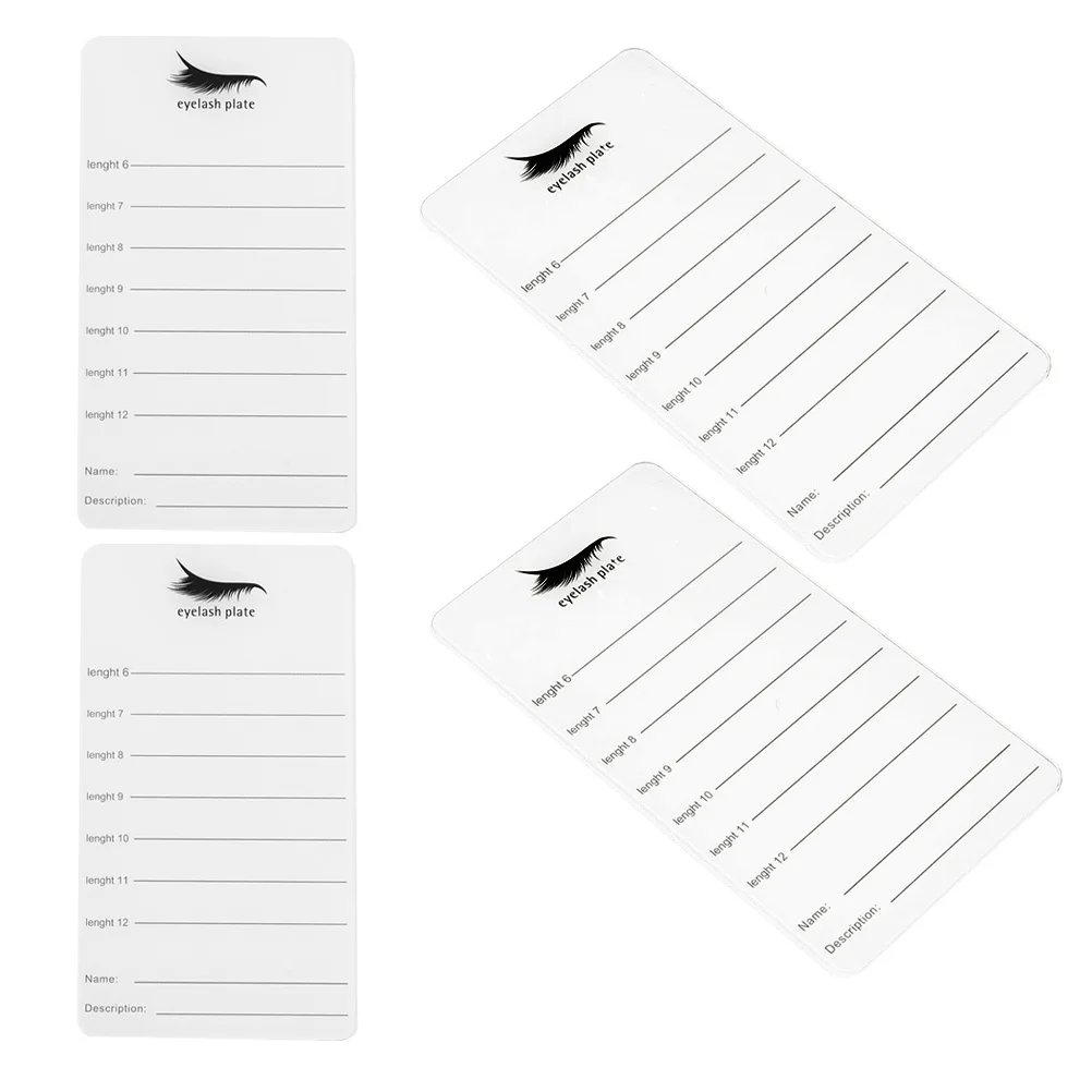 

4Pcs Eyelash Board Acrylic Lash Holder Tray Portable Lash Extension Tool Eyelashes Display Pallet for Beauty Salon
