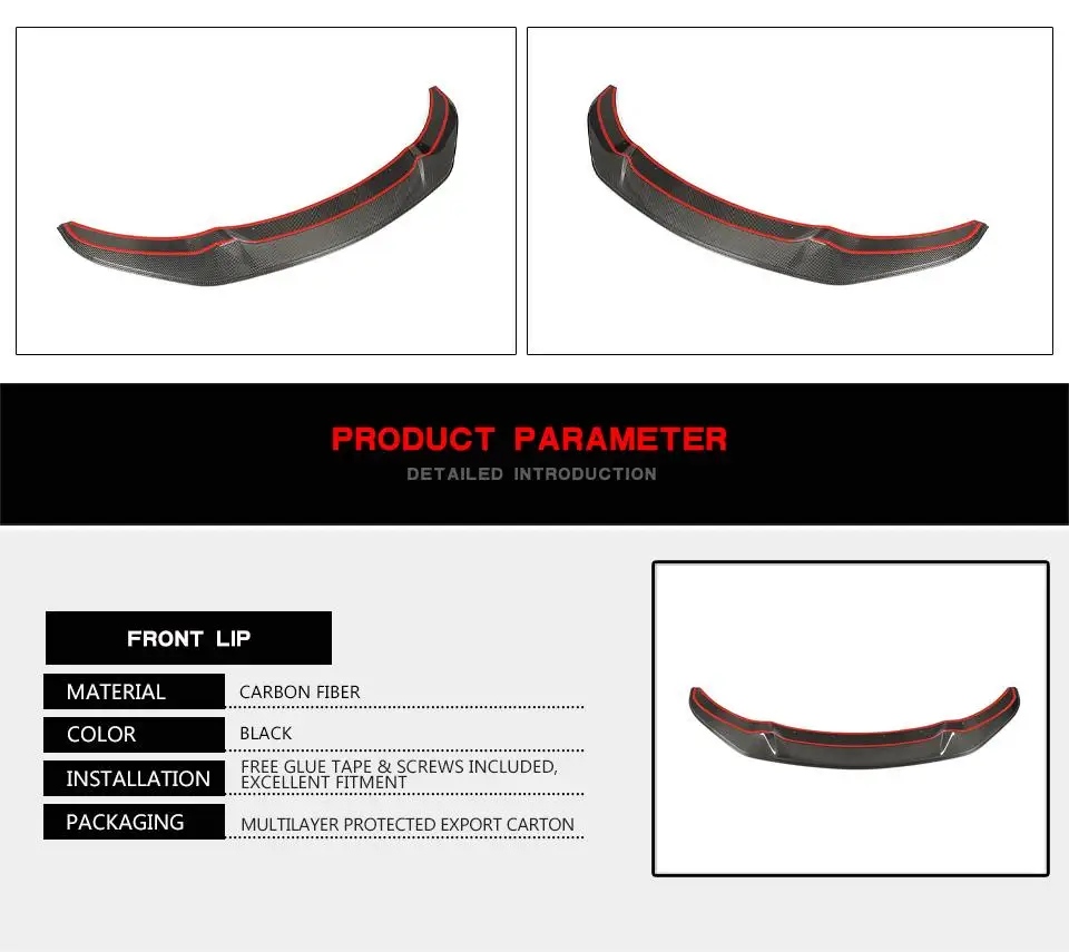 تصميم سميك M-SPORT سبويلر أمامي من ألياف الكربون بالكامل لسيارة BMW 4 Series 14-19 #4