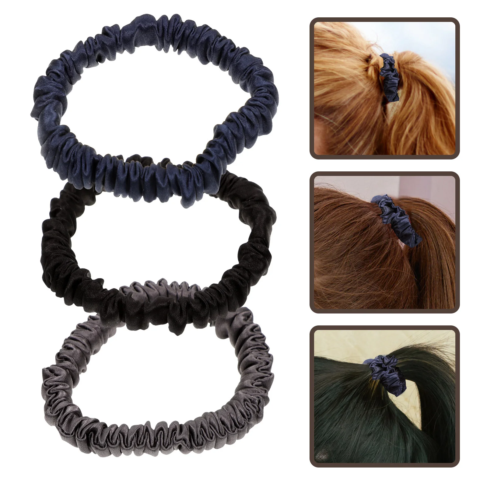

3pcs Scrunchy Hair Ties Elastic Hairband For Women Girls Stylish All-Match Hair Ornament Party Dance Photo Shoot Daily Wear
