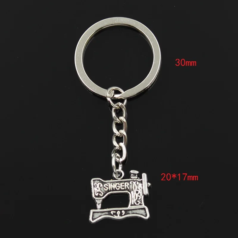 새로운 패션 키 체인 20x17mm 가수 트레들 재봉틀 펜던트, DIY 남성 쥬얼리 자동차 키 체인 링 홀더 기념품 선물