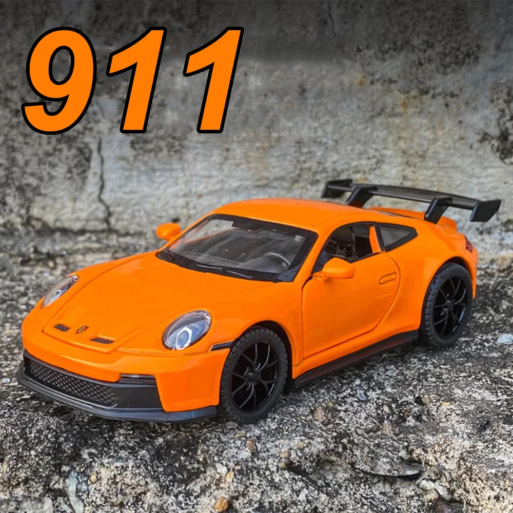 โมเดลรถ 911 มาคาน อัลลอยด์ สเกล 1:32 ของเล่นรถเหล็กหล่อ ประตูเปิดได้ รถจิ๋ว มีเสียง มีไฟ ดึงหลังวิ่งได้ ของสะสมสำหรับเด็กผู้ชาย ของขวัญสำหรับนักสะสม