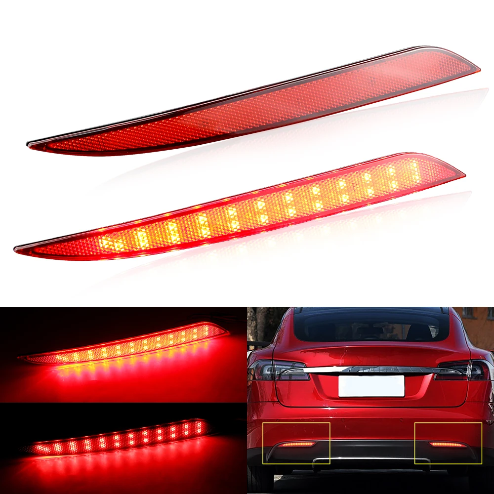 

Красный/черный объектив, светодиодный отражатель заднего бампера, противотуманная фара для Tesla Model S 2012-2021 OEM # :6007705-00-B/600770600B Автомобильные аксессуары