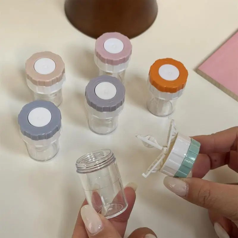 Compact Design Hand Rotating Contact Lens Cleaner Portable Manual Cleaning Box for Home Travel Office Use