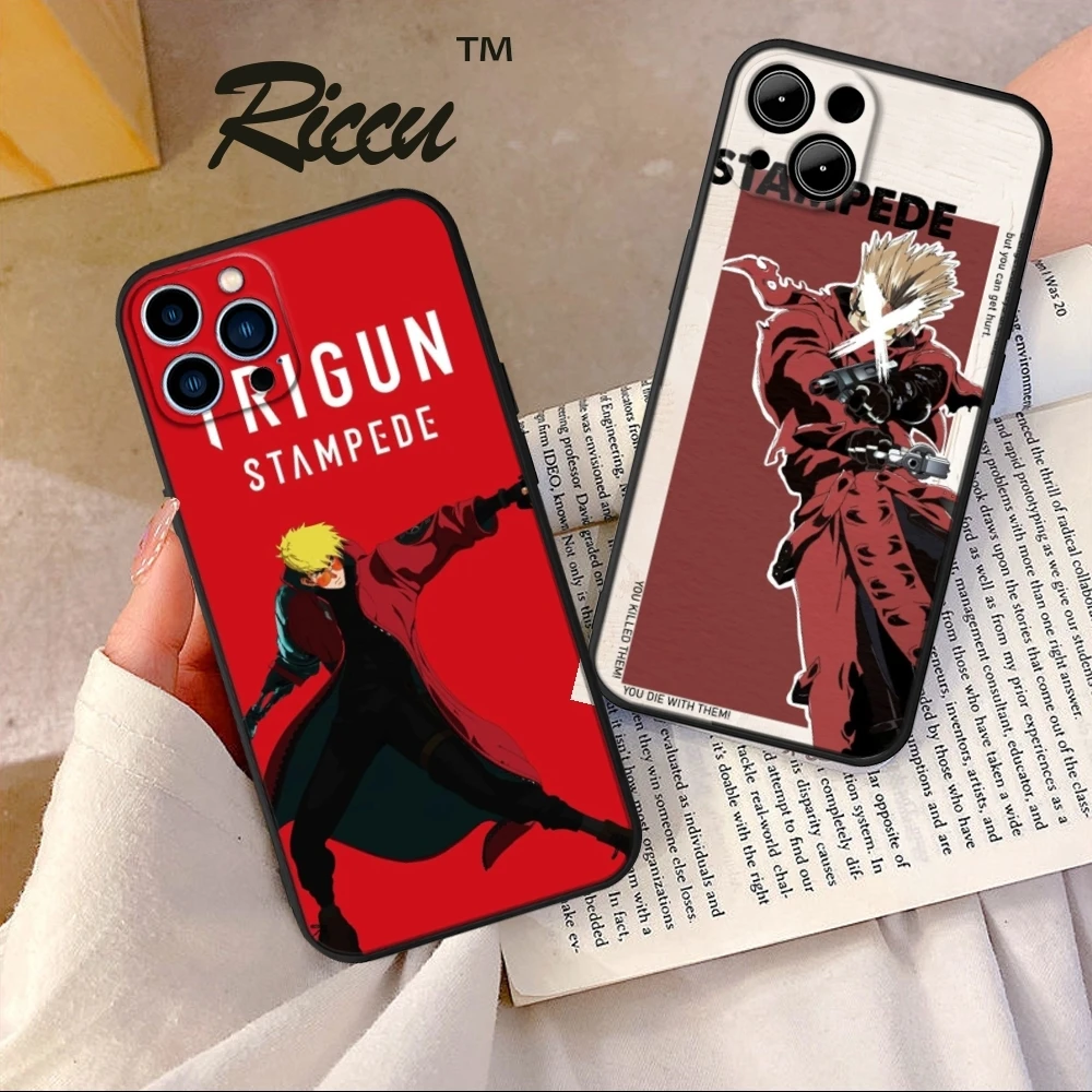 Чехол TRIGUN STAMPEDE для телефона IPhone 15 14 13 11 12 Pro 8 7 Plus X Pro MAX XR XS MINI, мягкие силиконовые черные чехлы