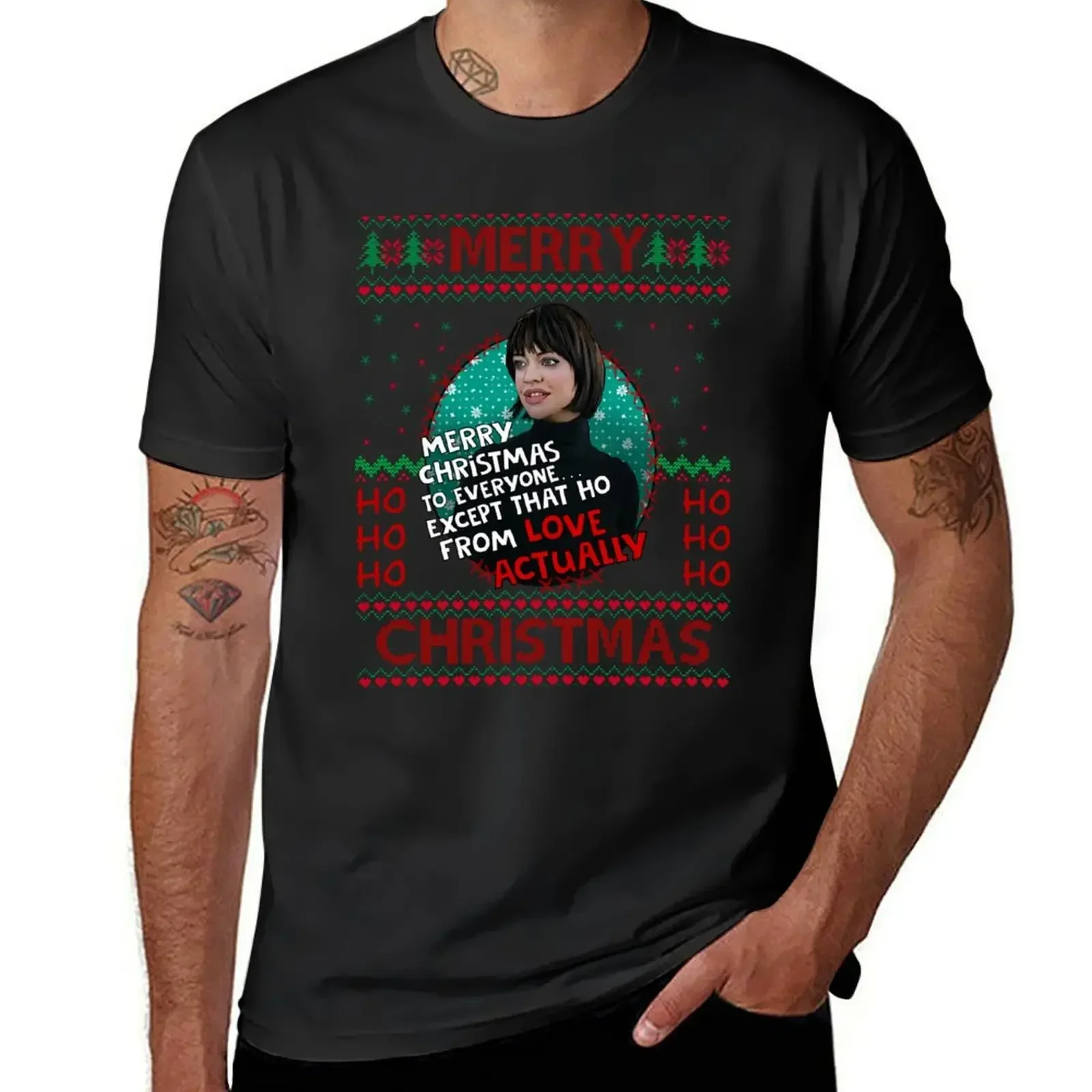 Love Christmas Actually ...except that Christmas Jumper T-Shirt rapper graphic tees Men's t-shirts