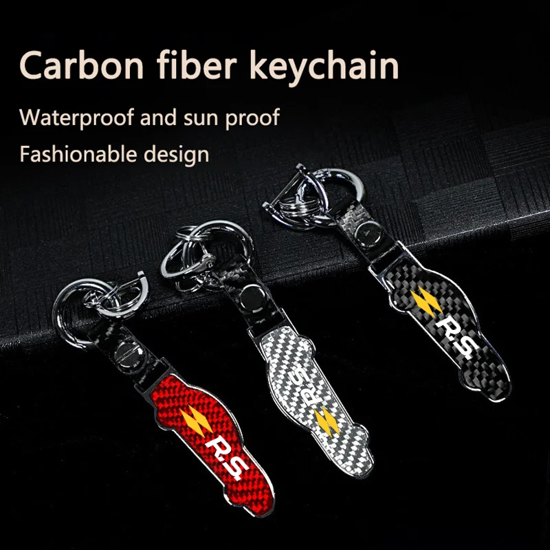 Carbon fiber Car Key Chain New Personalized Men's Belt Keychain For Renault RS Clio Scenic Logan Megane Koleos Sandero Safrane