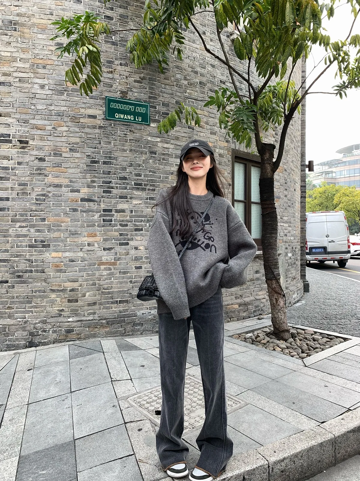 

Джинсы с высокой талией и расклешенными штанинами для женщин, весна-осень, новые, облегающие, длинные брюки, повседневные, износостойкие, из хлопка, с микроэластаном