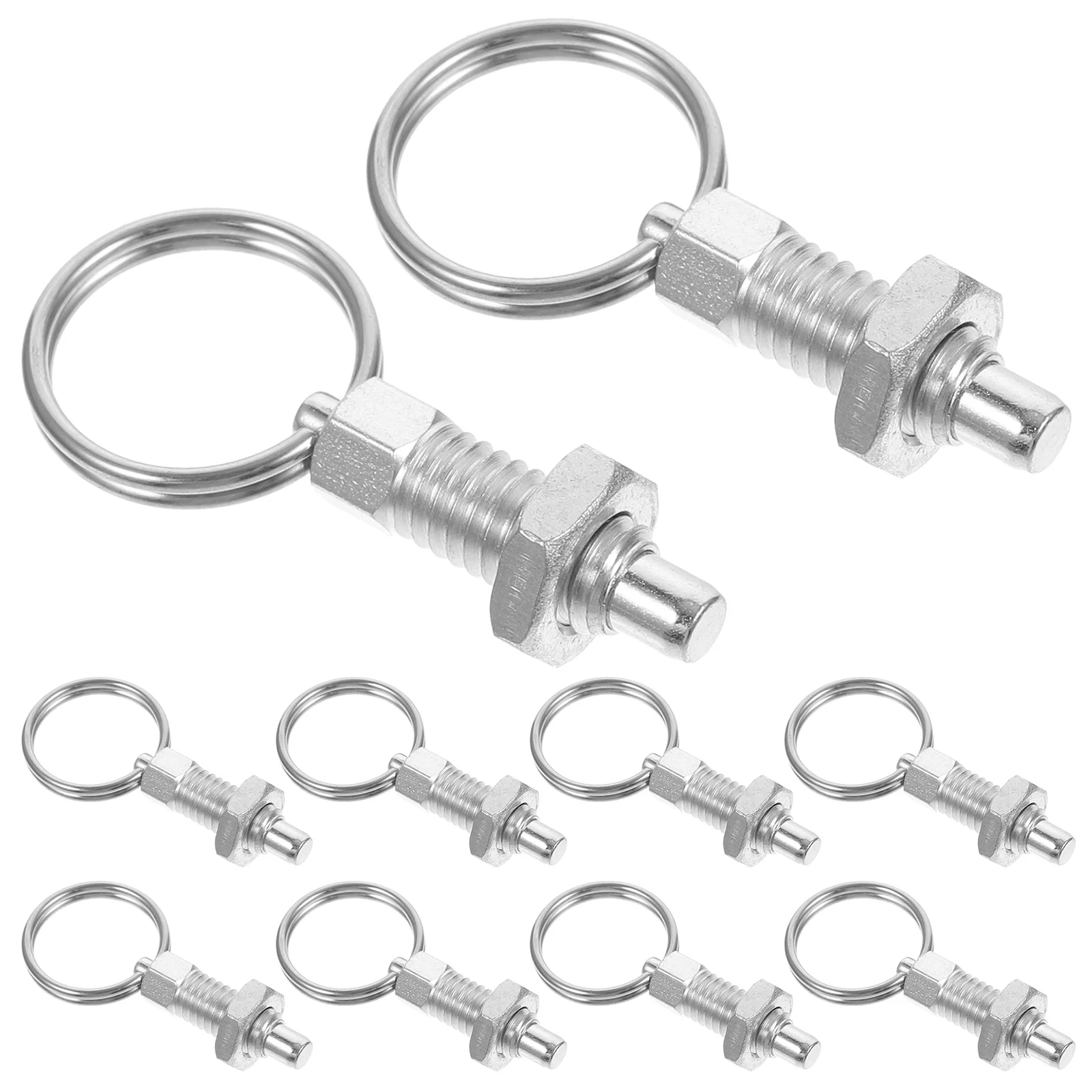 ลูกบิดล็อคอัตโนมัติ 10 ชิ้น สำหรับโรงเรือน ฟาร์ม สนามหญ้า หมุดล็อคเหล็ก ความแข็งสูง ทนทานต่อการสึกหรอ เครื่องมือกำหนดตำแหน่ง