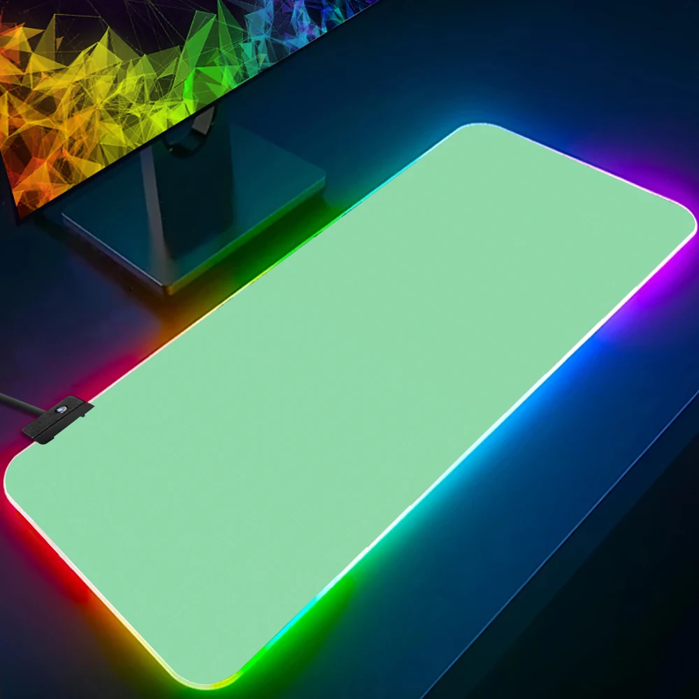 

NEW Solid Color RGB Pc Gamer Keyboard Mouse Pad Mousepad LED Glowing Mouse Mats Rubber Gaming Computer Mausepad