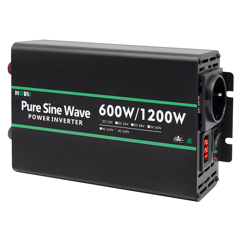 1200 Watt 12V To 220V Inverter 600W Inversor Onda Senoidal Pur Transformer Pur Sine Wave Power Inverter