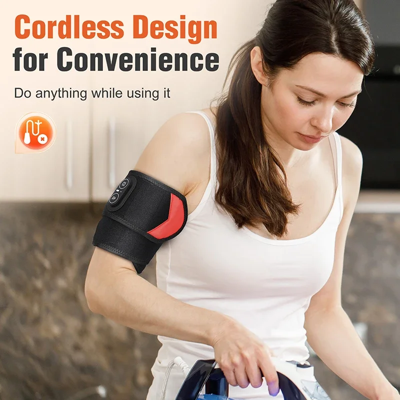 

Браслет с электрическим подогревом, трехскоростной таймер, контроль температуры, регулируемые ремни, подходят для ручного массажера с несколькими зонами тела