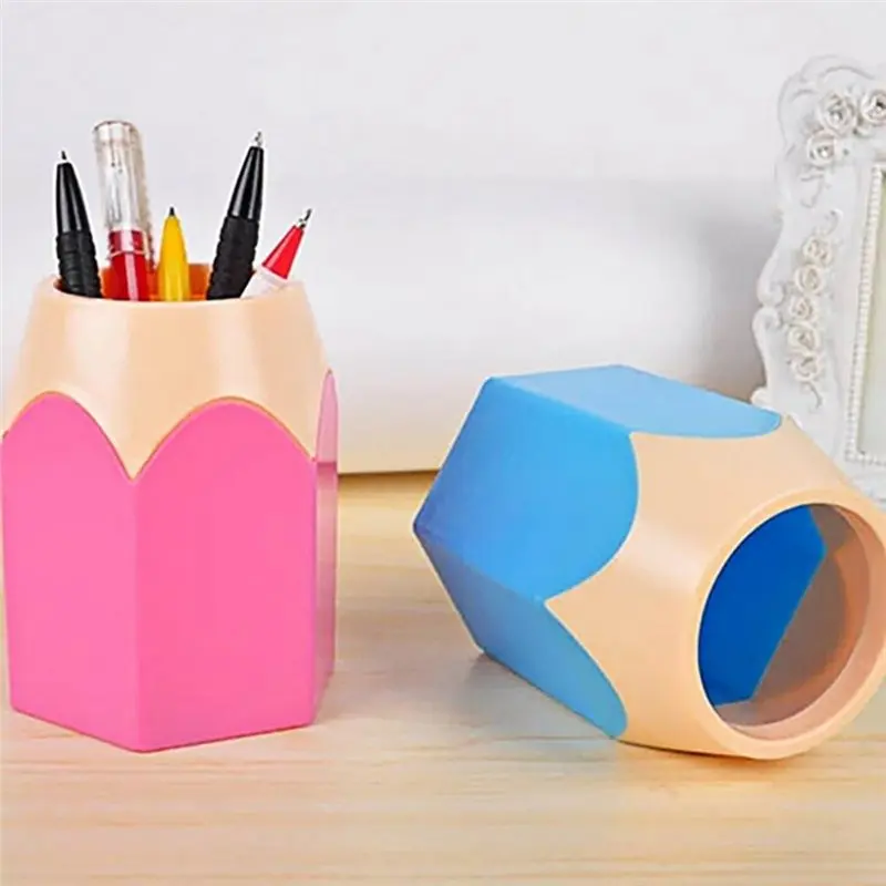 A13E-Cute Pen Holder , Household Multifunctional Stationery Makeup Brush Organizer, Pen Holder Storage Box