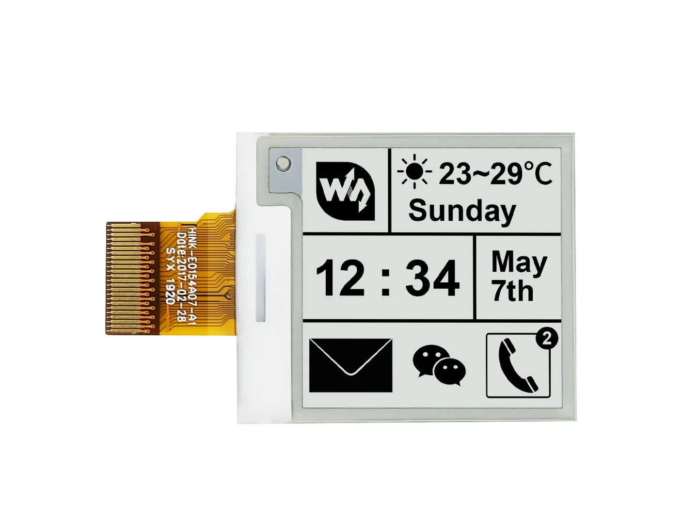 

Waveshare 1.54inch E-Ink raw display 200x200resolution,communicate via SPI interface,support partial refresh