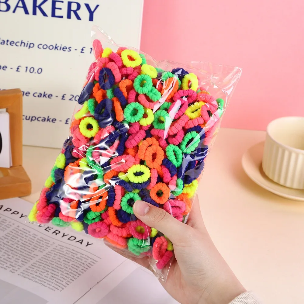 

500pcs Seamless Basic Hair Rope Set Candy Color High Elastic Rubber Band Ponytail Holder Korean Style Colorful Hair Tie Girl