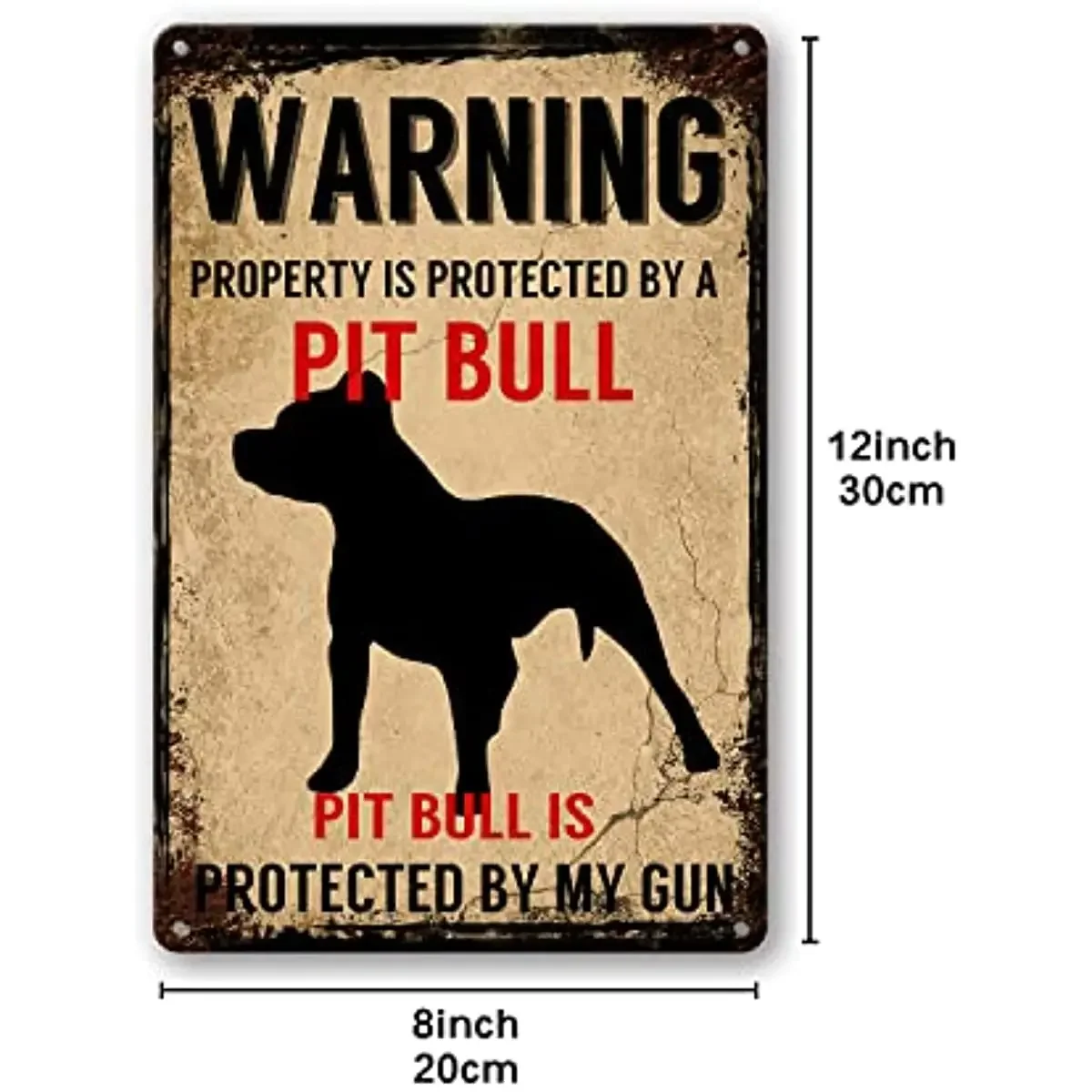 Warning Dog Classic Tin Signs Beware Of Pit Bull Outdoors Wall Decor Yard Signs Home Decor Classic Aesthetic Art Signs