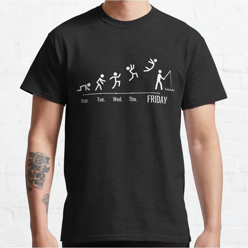 Fly Fishing Angler T-Shirt Retro Fisherman Graphic Tee Unisex 100% Cotton Print Short Sleeve Outdoor Hobby Casual Tops S-6XL