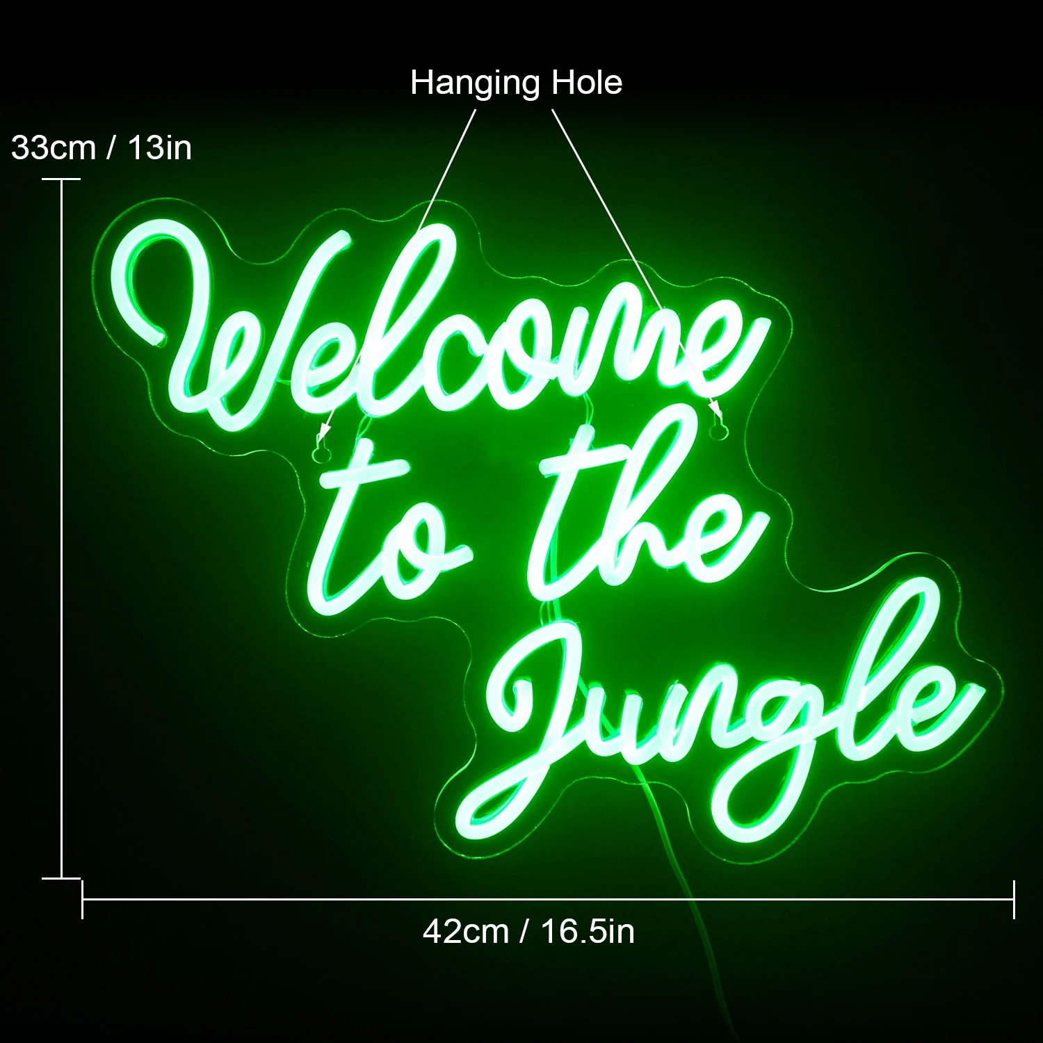 Groen Welkom In De Jungle Neon Bord Muur Decor Led Licht Home Club Party Bruiloft Kinderen Binnenkamer Decor Neon Licht Usb Power