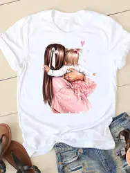 Camisetas de manga corta para mujer, ropa de moda de verano, dulce amor, madre, mamá, estampado informal, camiseta gráfica para mujer