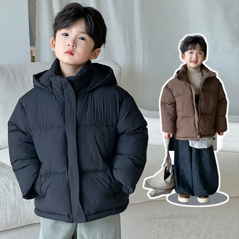

Пуховые пальто с капюшоном для мальчиков, новые модные парки для подростков, новые детские зимние теплые куртки для девочек, детская утепленная ветрозащитная верхняя одежда