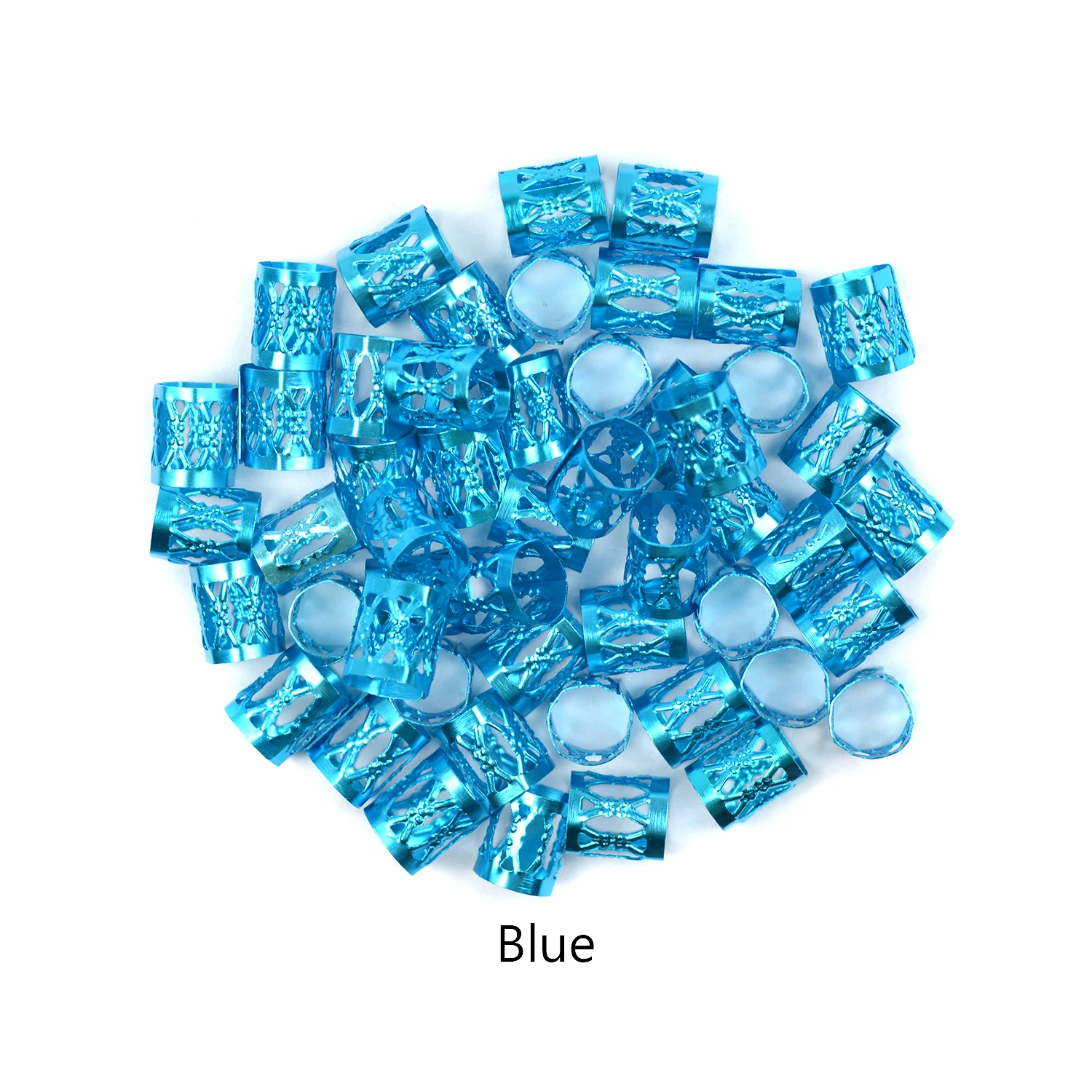 100Pcs Colorful Aluminum Dreadlock Beads Hair Cuffs Rings for Braids DIY Hair Accessories for Braided Hairstyles