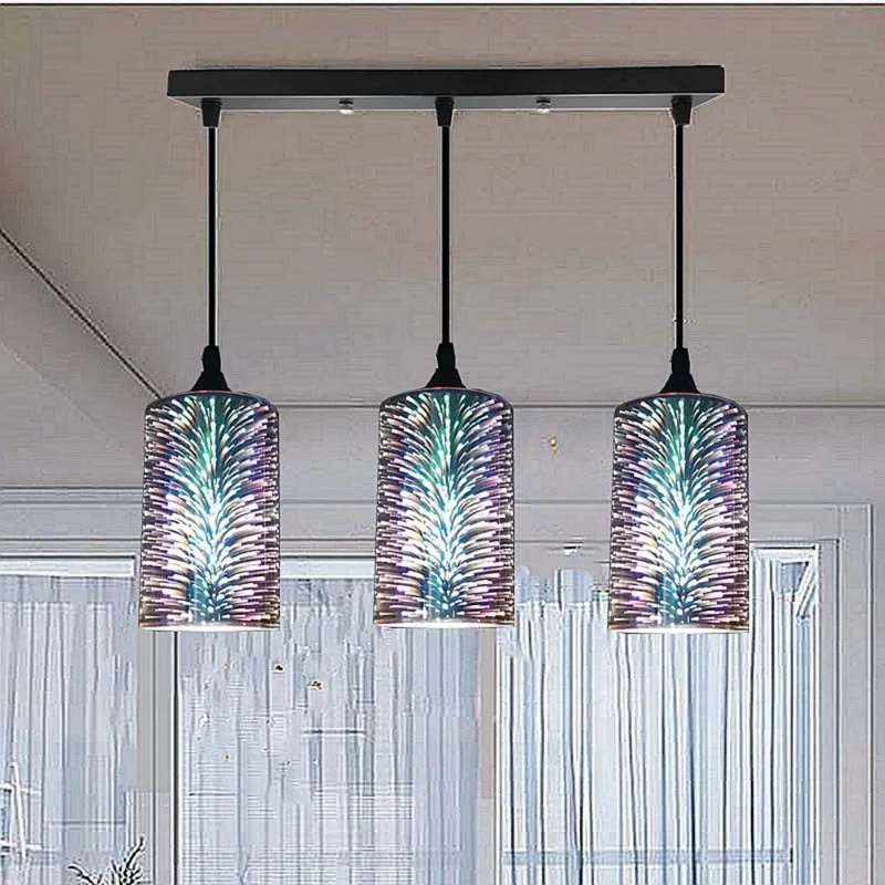 

3D Fireworks Electroplating Chandelier Lights Creative Home Decor Living Room Ceiling Lighting Retro Restaurant Pendant Lamps