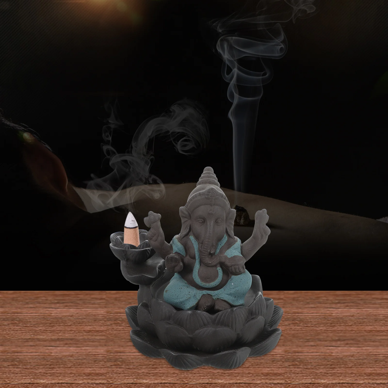 

Gift for Family and Friends Elephant Incense Burner Backflow Holder God Statue Ceramic